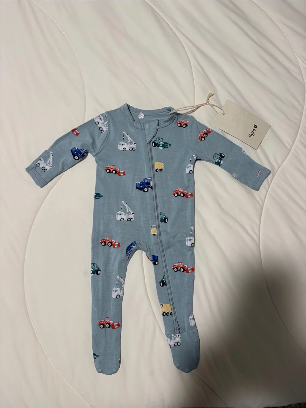 Kyte BABY Blue Vehicle-Print Footed One-Piece